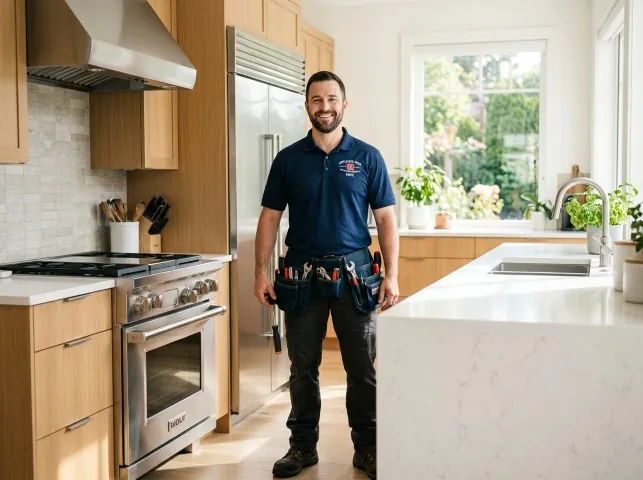 Appliance Repair Hero technician in a Biloxi, MS kitchen after an appliance repair